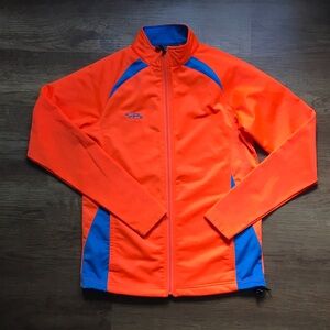 Neon Orange & Blue Lightweight Zip-Up Jacket